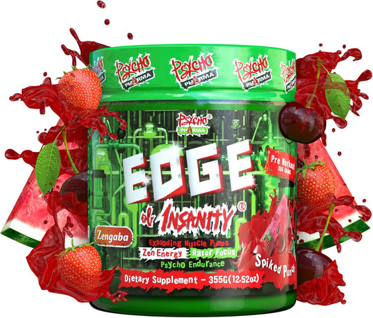 Edge of Insanity: The Ultimate High-Stim Preworkout Powder for Enhanced Pumps, Strength, Energy, and Focus