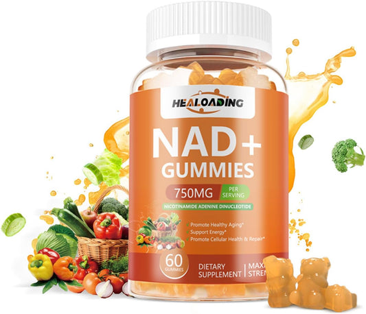 Efficient NAD+ Gummies Supplement for Aging Defense - Max Absorption, Support Cellular Health, Stamina, Energy, DNA Repair - 60 Servings