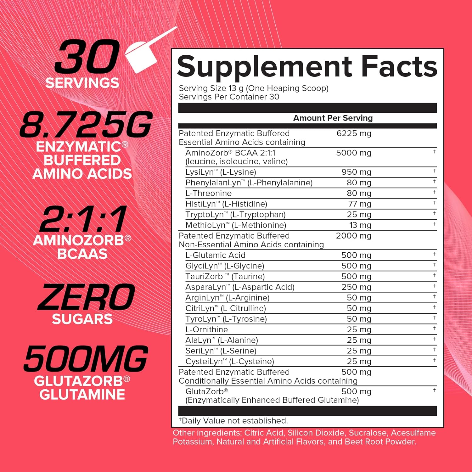 EFX Sports Aminozorb Elite 21 - Full Spectrum Amino Acids & Glutamine - Zero Sugar - Watermelon Flavor - 30 Servings