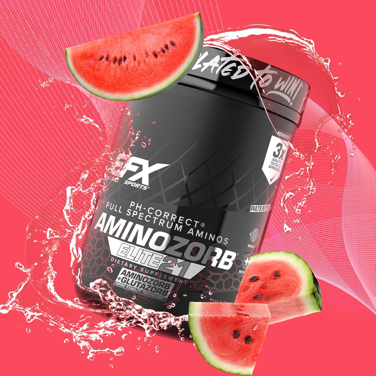EFX Sports Aminozorb Elite 21 - Full Spectrum Amino Acids & Glutamine - Zero Sugar - Watermelon Flavor - 30 Servings