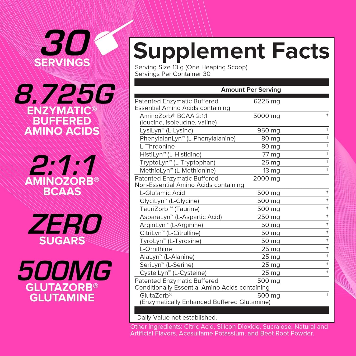 EFX Sports Aminozorb Elite 21 Pink Bubblegum - PH-Correct, Full Spectrum Amino Acids with Glutamine - Non-Essential & Essential Aminos - Zero Sugars - 30 Servings