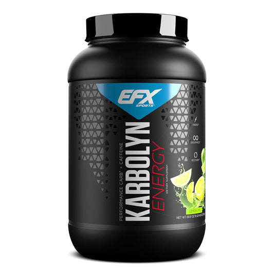EFX Sports Karbolyn Energy Powder with Caffeine - Sugar Free Carb Load & Energize Supplement - Lemon Lime Flavor - 36 Servings
