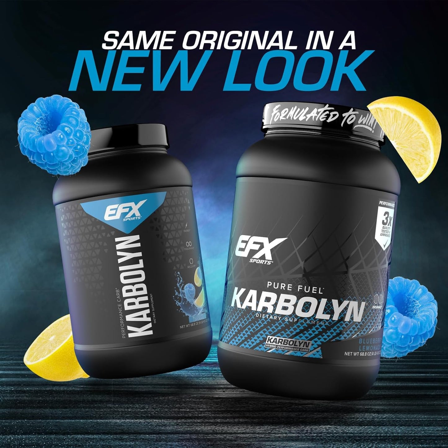 EFX Sports Karbolyn Fuel - Blueberry Lemonade Carb Powder for Energy & Recovery - 36 Servings