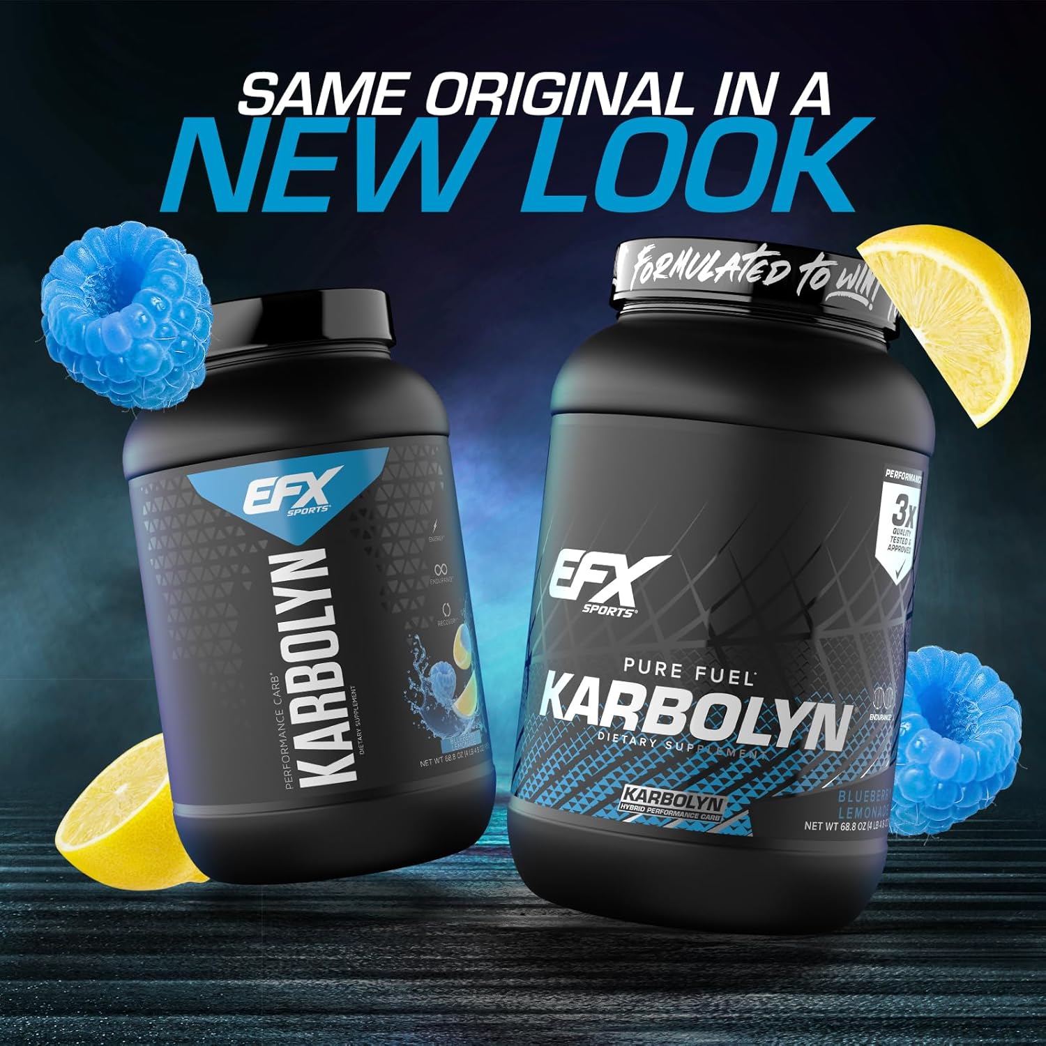 EFX Sports Karbolyn Fuel - Blueberry Lemonade Carb Powder for Energy & Recovery - 36 Servings