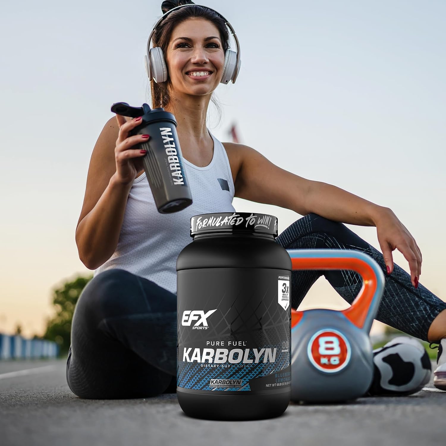 EFX Sports Karbolyn Fuel - Blueberry Lemonade Carb Powder for Energy & Recovery - 36 Servings