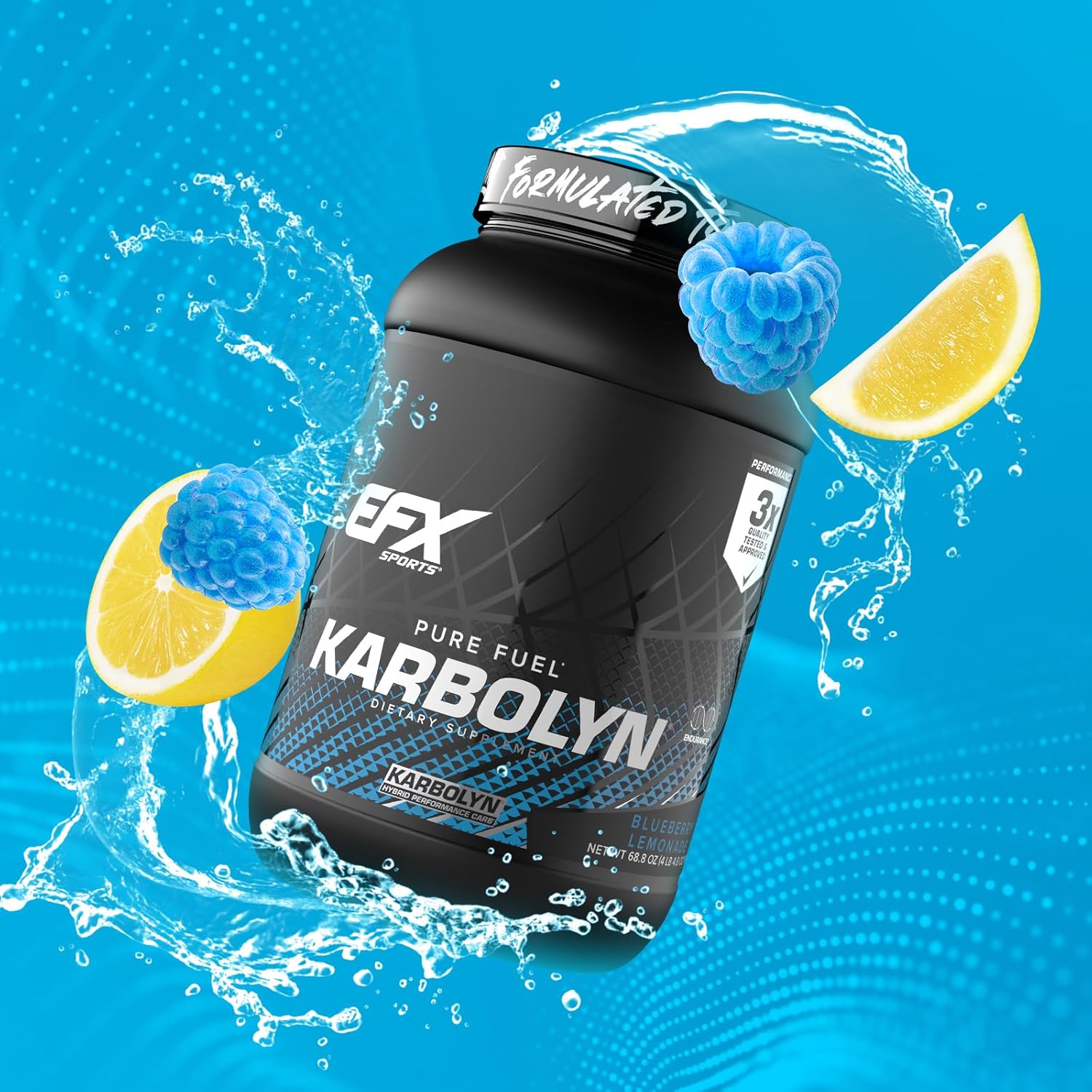 EFX Sports Karbolyn Fuel - Blueberry Lemonade Carb Powder for Energy & Recovery - 36 Servings