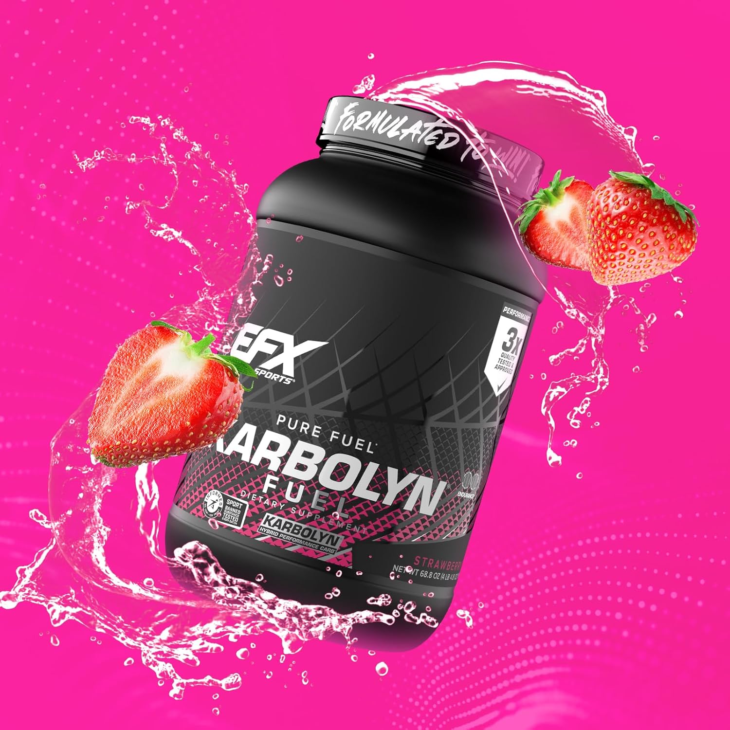 EFX Sports Karbolyn Fuel - Fast-Absorbing Carbohydrate Powder for Carb Loading and Sustained Energy - Strawberry Flavor - 35 Servings