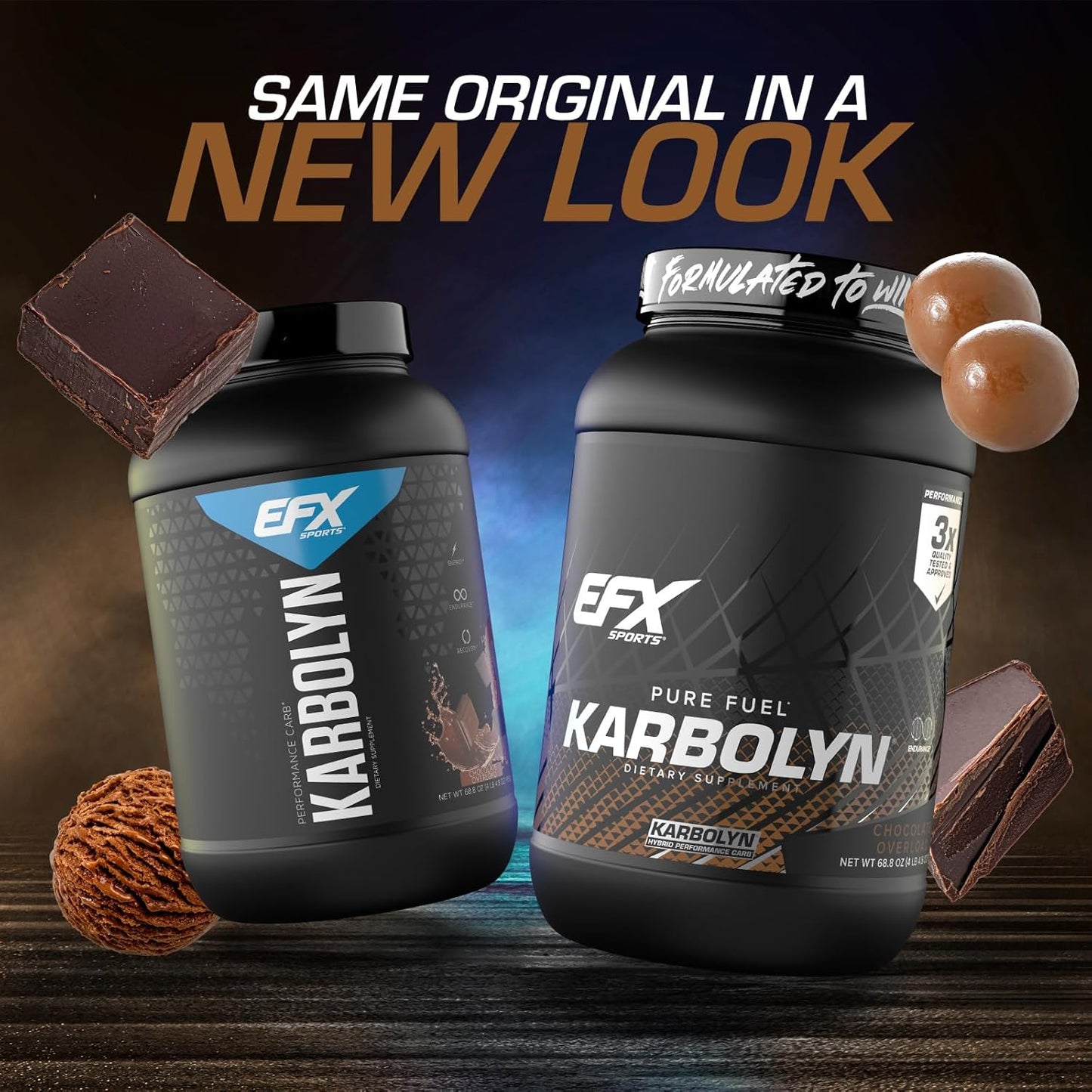 EFX Sports Karbolyn Fuel Carb Powder - Chocolate Overload - 36 Servings - Fast Absorbing, Sustained Energy, Quick Recovery - Stimulant Free