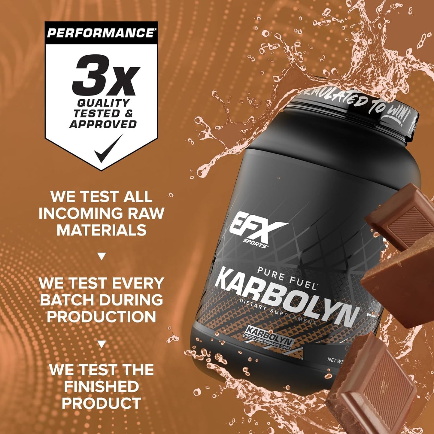 EFX Sports Karbolyn Fuel Carb Powder - Chocolate Overload - 36 Servings - Fast Absorbing, Sustained Energy, Quick Recovery - Stimulant Free