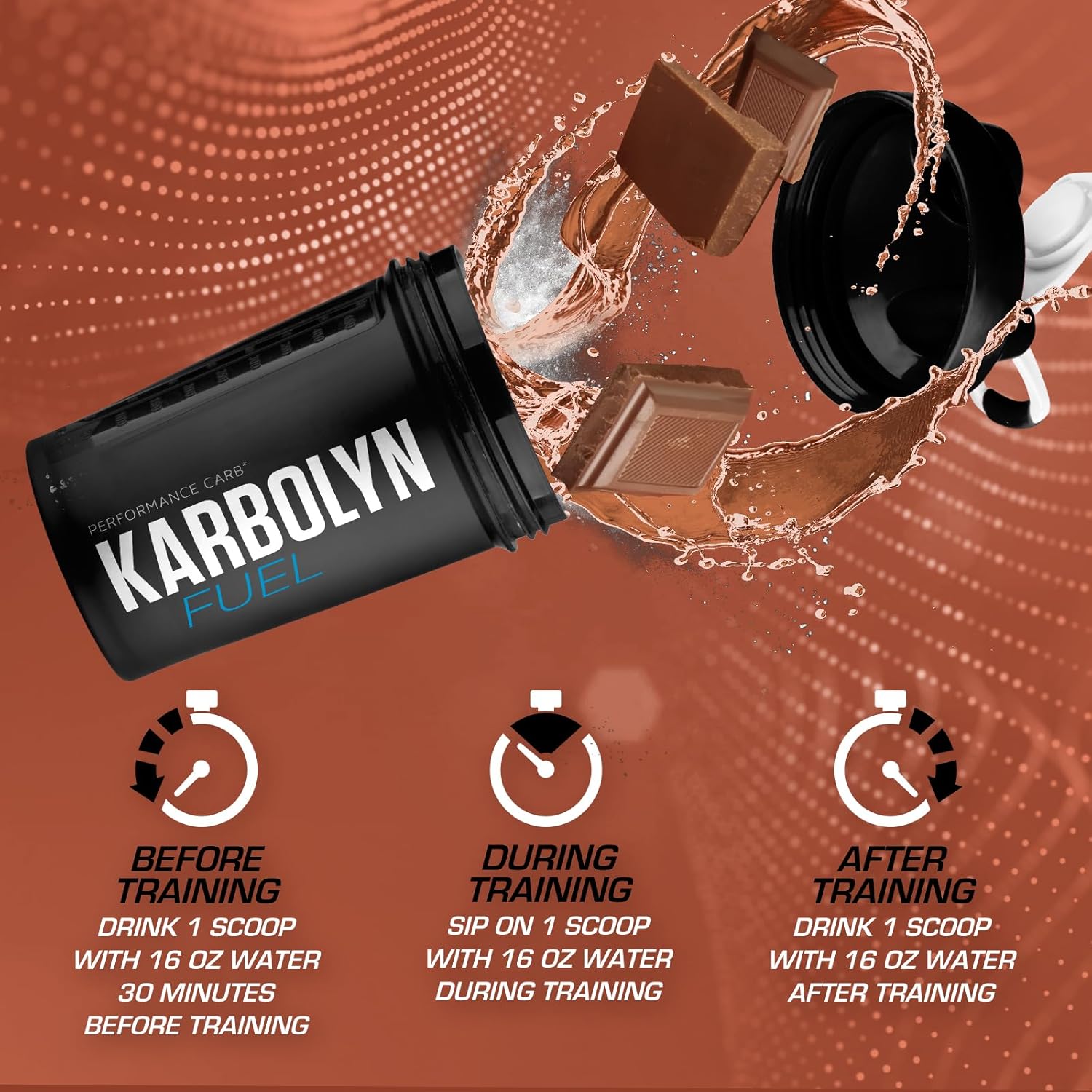 EFX Sports Karbolyn Fuel Carb Powder - Chocolate Overload - 36 Servings - Fast Absorbing, Sustained Energy, Quick Recovery - Stimulant Free