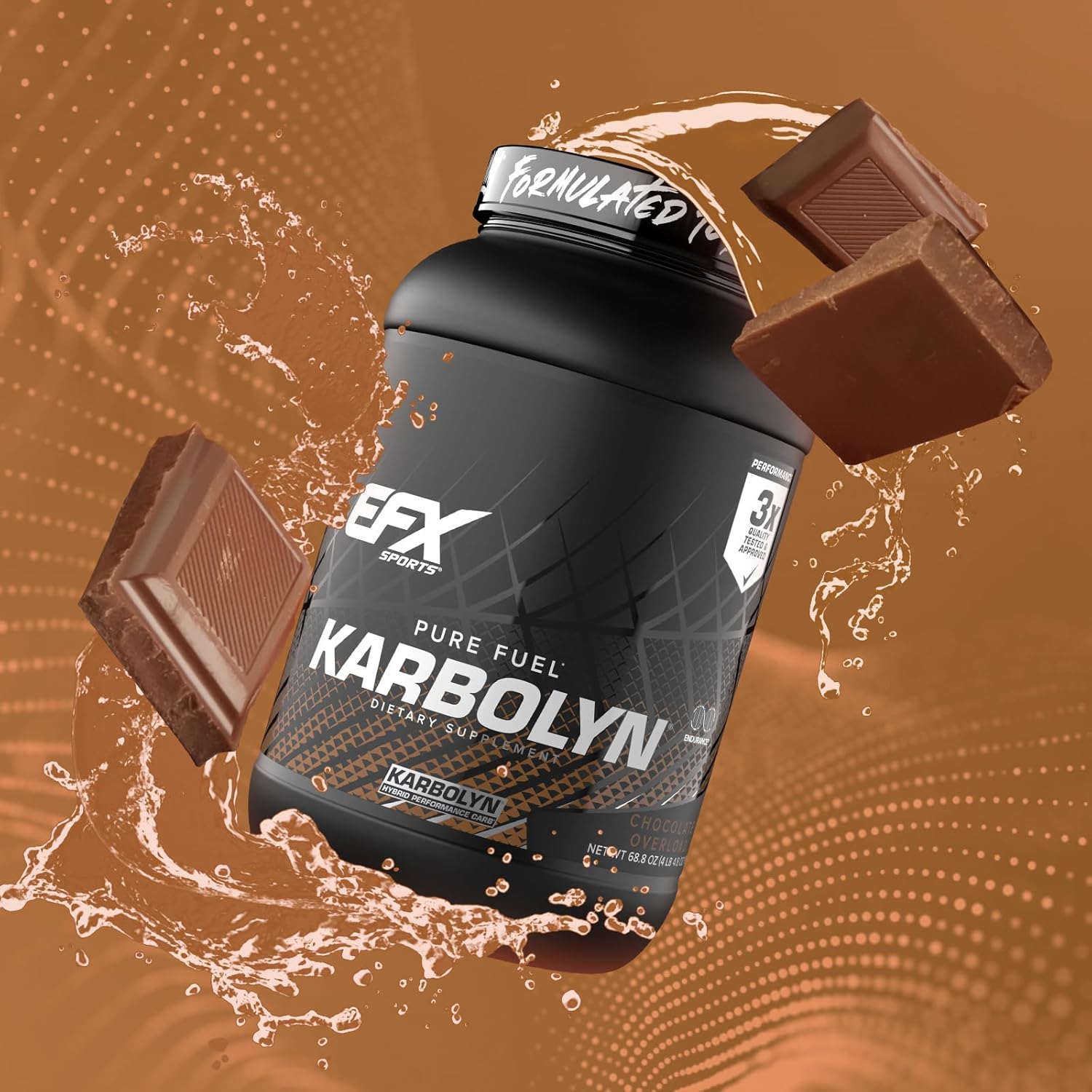 EFX Sports Karbolyn Fuel Carb Powder - Chocolate Overload - 36 Servings - Fast Absorbing, Sustained Energy, Quick Recovery - Stimulant Free