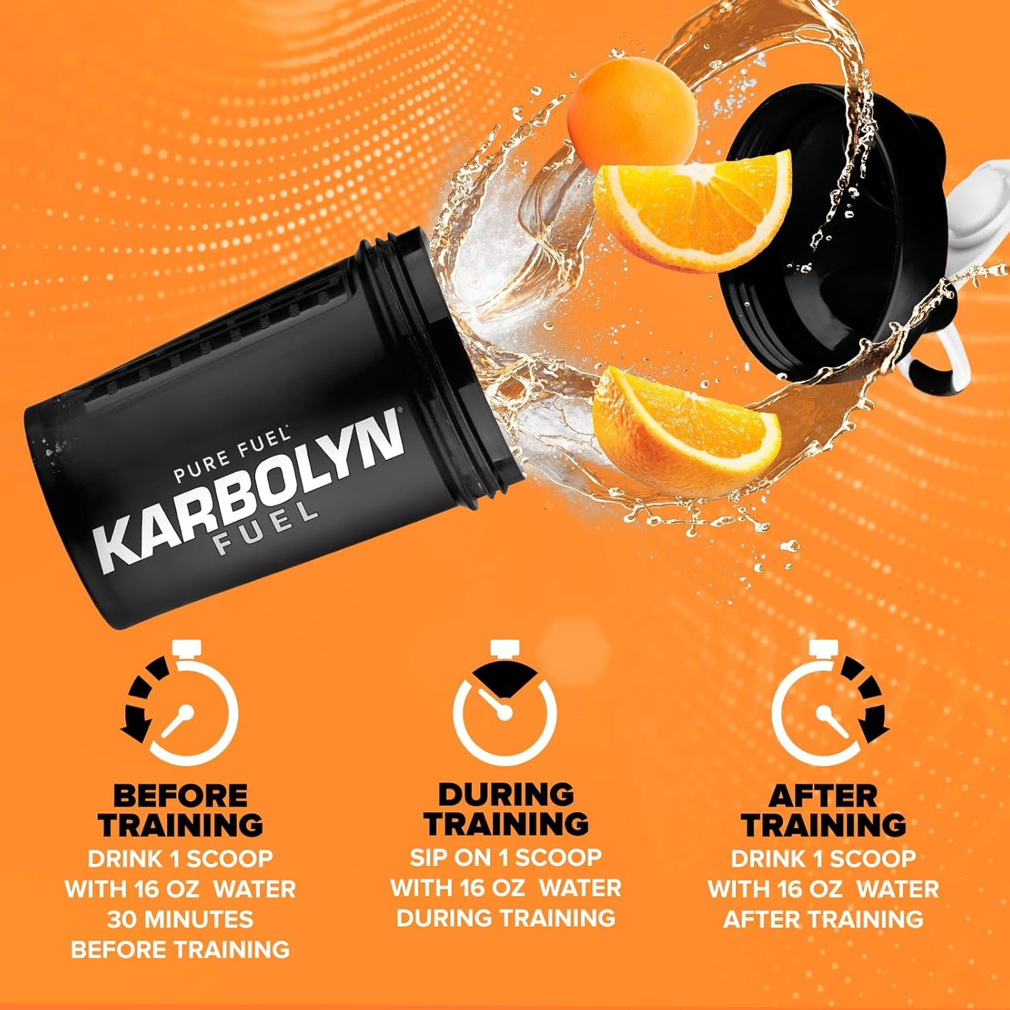 EFX Sports Karbolyn Fuel Carbohydrate Powder - Fast Absorption, Sustained Energy, Quick Recovery - Orange Flavor, 35 Servings