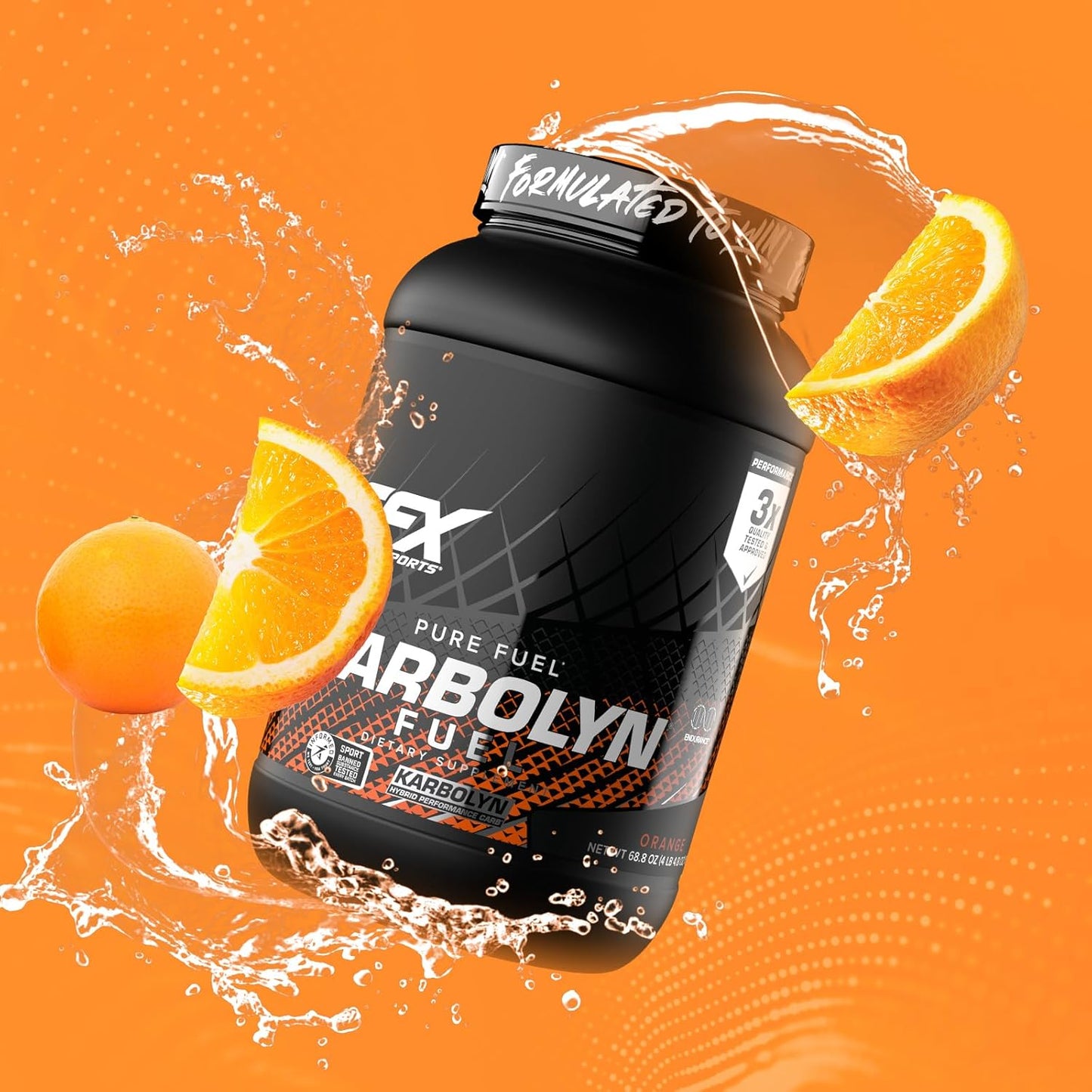 EFX Sports Karbolyn Fuel Carbohydrate Powder - Fast Absorption, Sustained Energy, Quick Recovery - Orange Flavor, 35 Servings