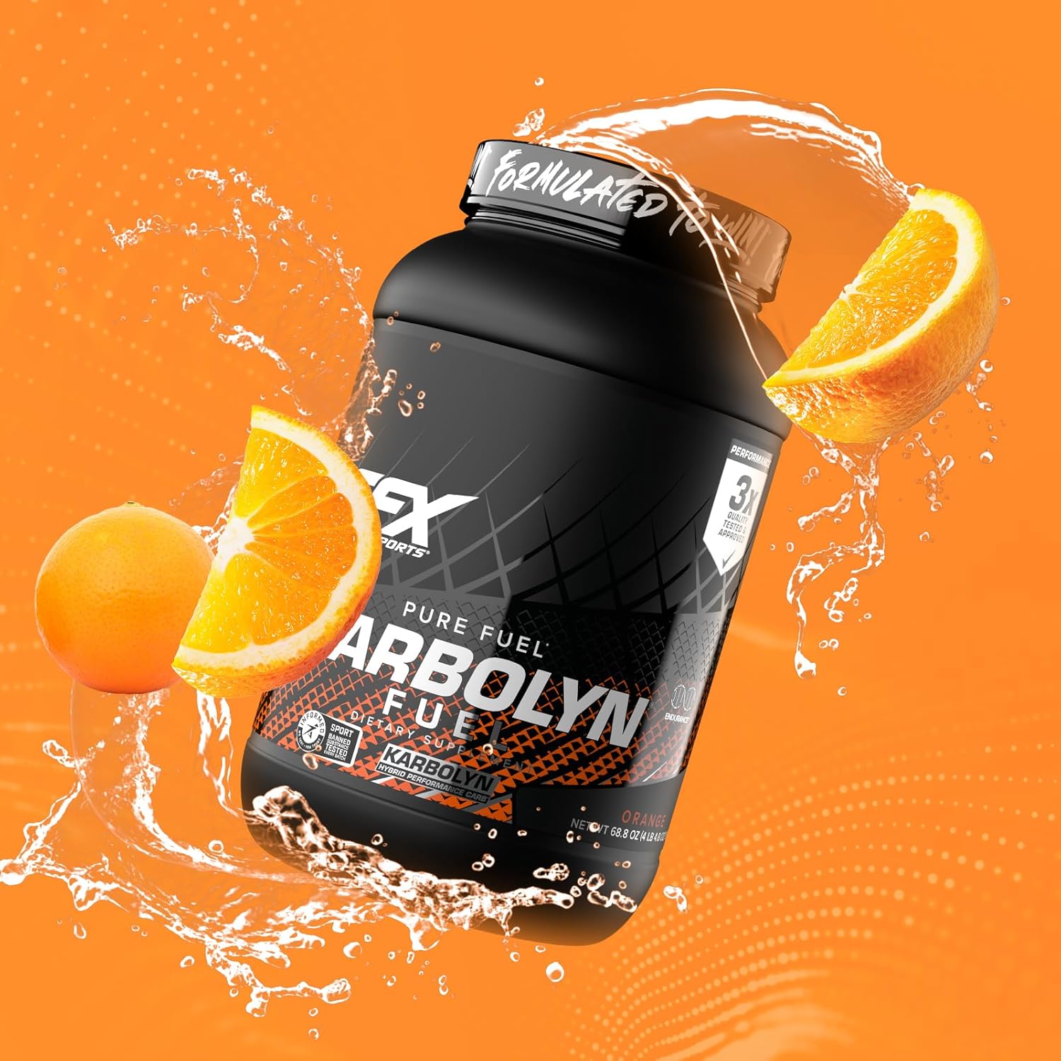 EFX Sports Karbolyn Fuel Carbohydrate Powder - Fast Absorption, Sustained Energy, Quick Recovery - Orange Flavor, 35 Servings