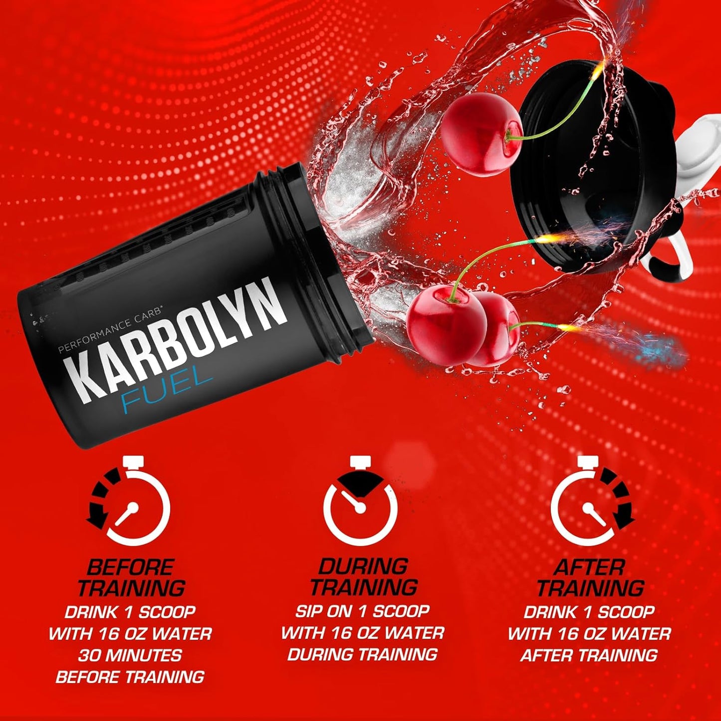 EFX Sports Karbolyn Fuel Cherry Bomb - Fast-Absorbing Carbohydrate Powder for Carb Loading, Energy, and Recovery - 19 Servings