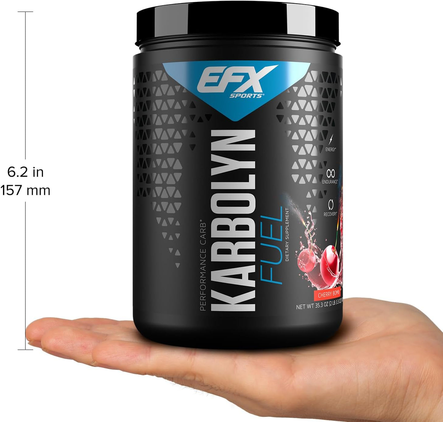 EFX Sports Karbolyn Fuel Cherry Bomb - Fast-Absorbing Carbohydrate Powder for Carb Loading, Energy, and Recovery - 19 Servings