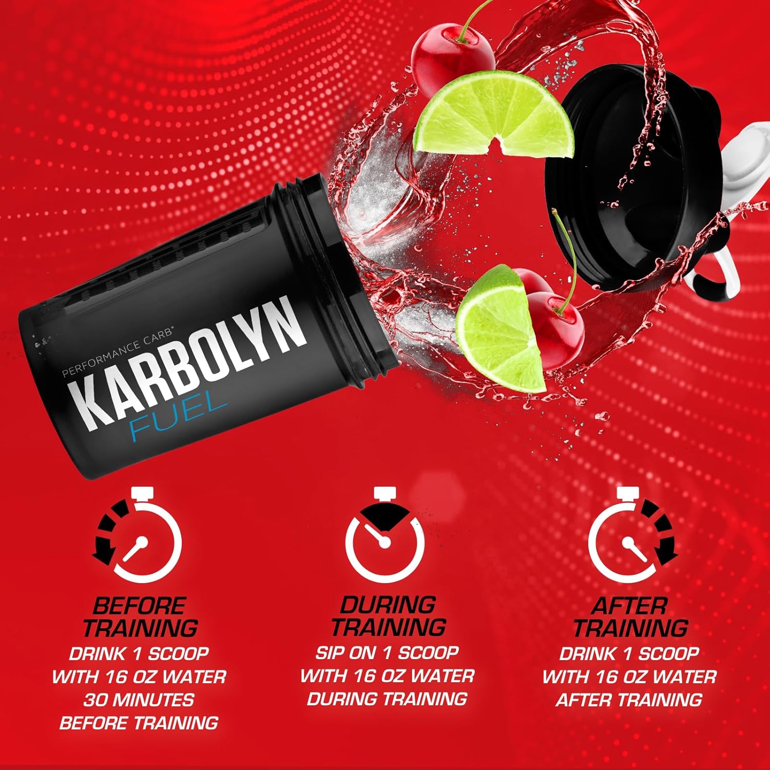 EFX Sports Karbolyn Fuel: Fast-Absorbing Carb Powder for Carb Loading & Sustained Energy - Cherry Limeade, 37 Servings