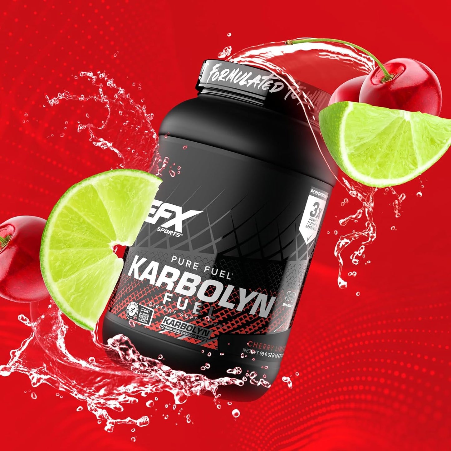 EFX Sports Karbolyn Fuel: Fast-Absorbing Carb Powder for Carb Loading & Sustained Energy - Cherry Limeade, 37 Servings