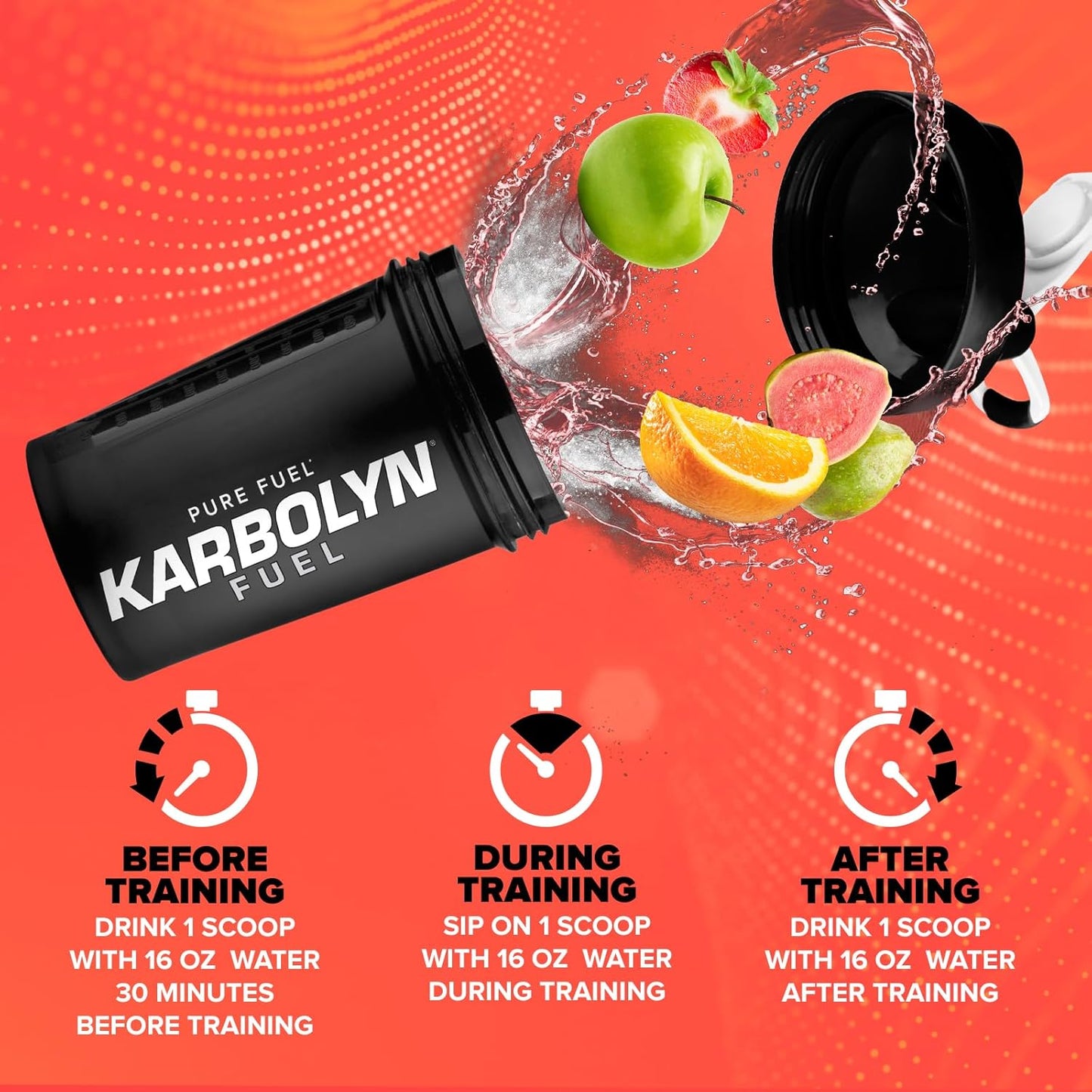 EFX Sports Karbolyn Fuel: Fast-Absorbing Carbohydrate Powder for Carb Loading, Sustained Energy, and Quick Recovery - Fruit Punch Flavor - 18 Servings