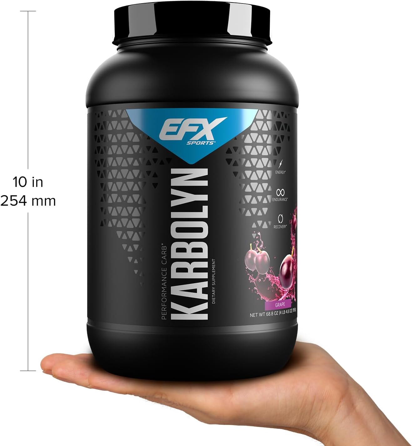 EFX Sports Karbolyn Fuel Grape 36 Servings - Fast-Absorbing Carb Powder for Energy & Recovery