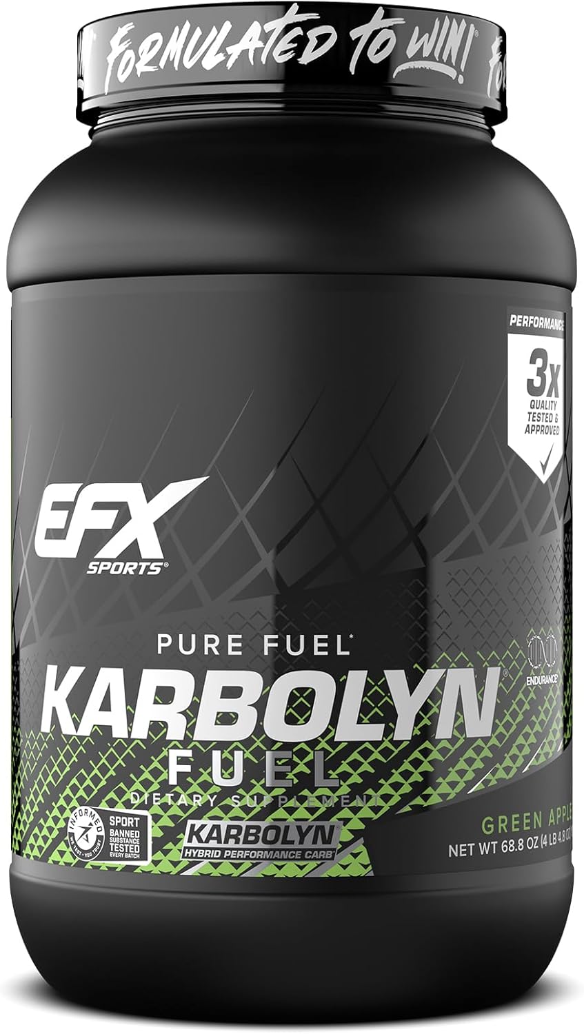 EFX Sports Karbolyn Fuel Green Apple Powder - Fast-Absorbing Carb Load for Sustained Energy & Recovery - 35 Servings