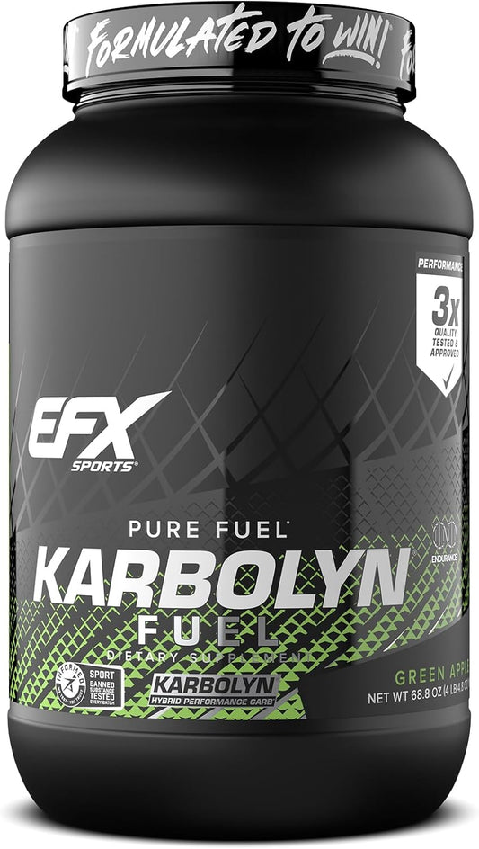 EFX Sports Karbolyn Fuel Green Apple Powder - Fast-Absorbing Carb Load for Sustained Energy & Recovery - 35 Servings