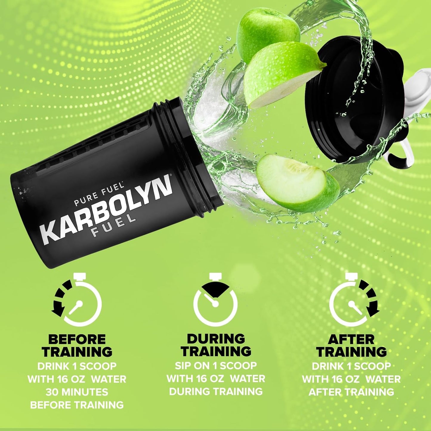 EFX Sports Karbolyn Fuel Green Apple Powder - Fast-Absorbing Carb Load for Sustained Energy & Recovery - 35 Servings