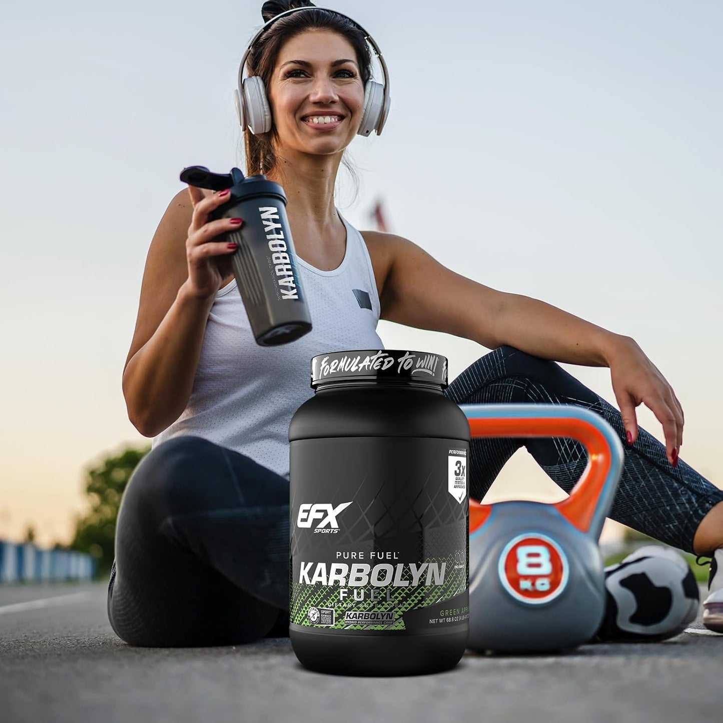 EFX Sports Karbolyn Fuel Green Apple Powder - Fast-Absorbing Carb Load for Sustained Energy & Recovery - 35 Servings