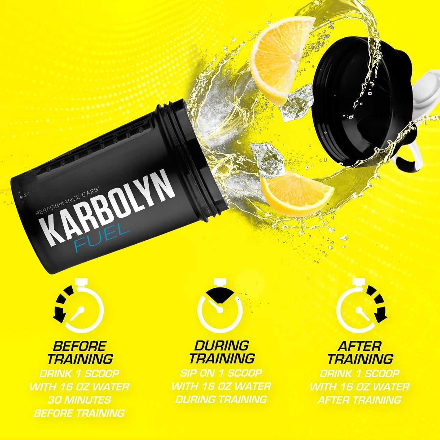 EFX Sports Karbolyn Fuel Lemon Ice - Fast-Absorbing Carb Powder for Energy & Recovery - Stimulant Free - 18 Servings
