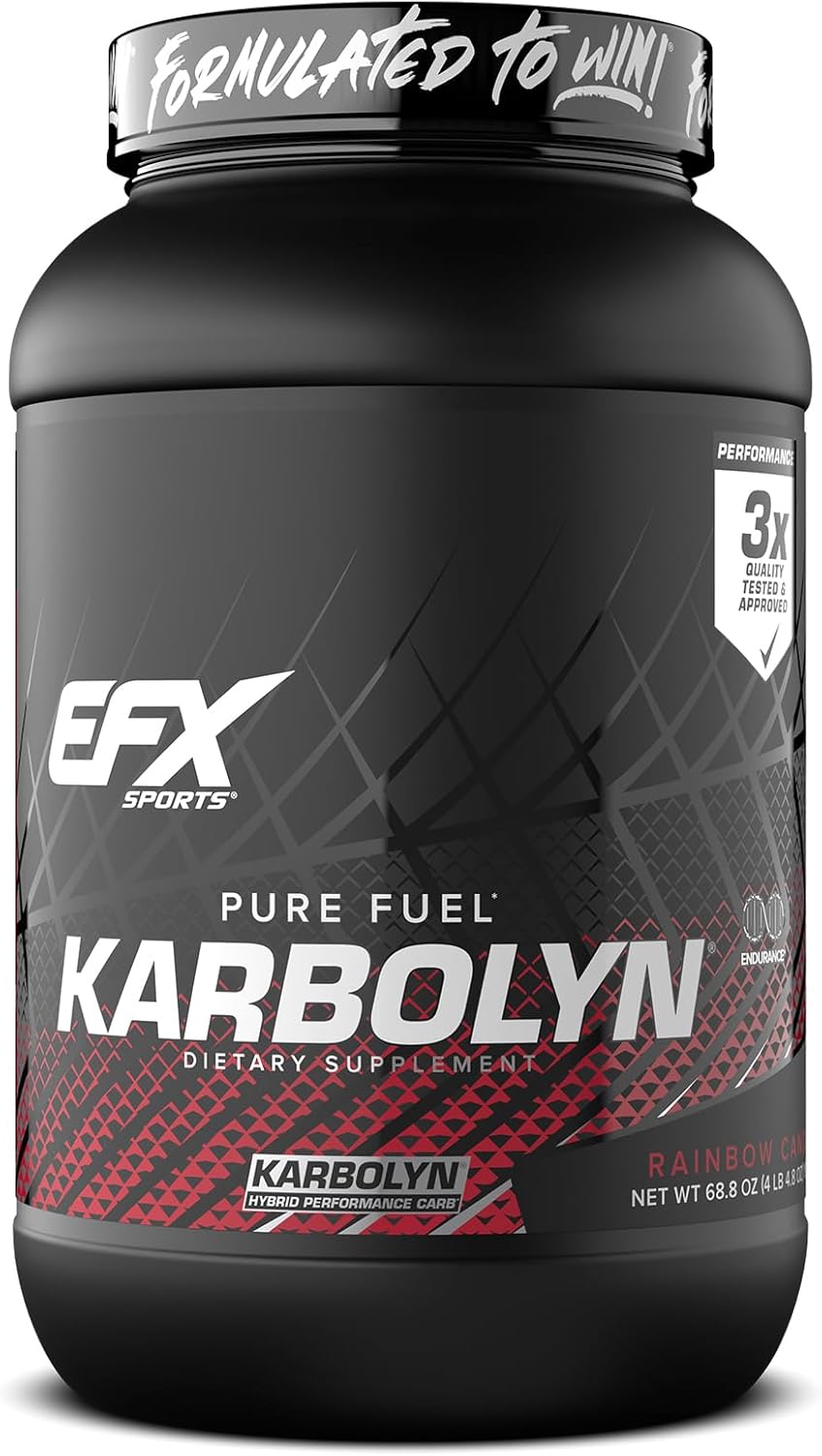 EFX Sports Karbolyn Fuel: Rainbow Candy Flavor - Fast-Absorbing Carb Powder for Energy & Recovery - 35 Servings