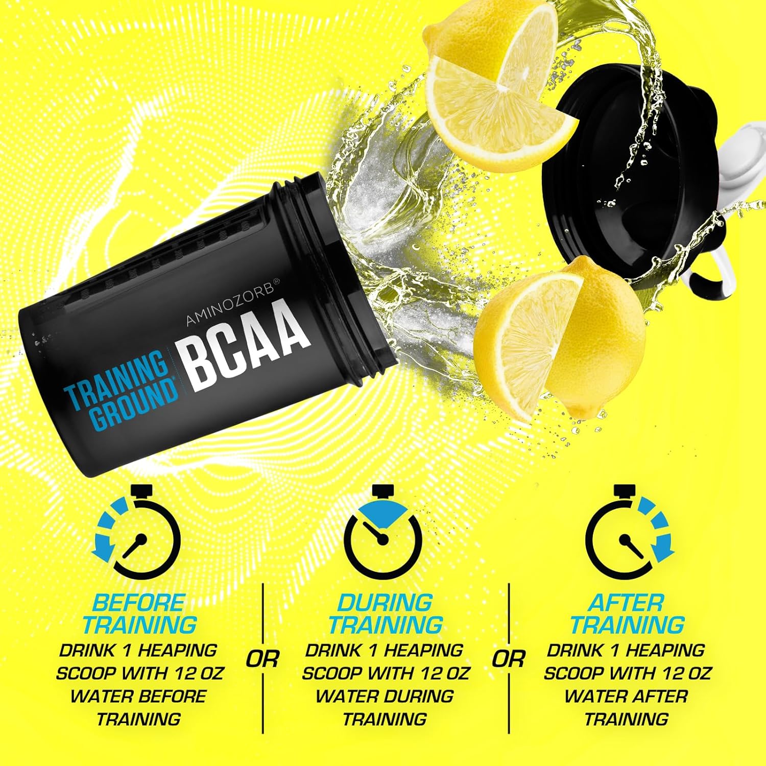 EFX Sports Training Ground BCAA Lemonade Flavor - 500g Sugar-Free Amino Acid Supplement for Pre, Intra, or Post Workout