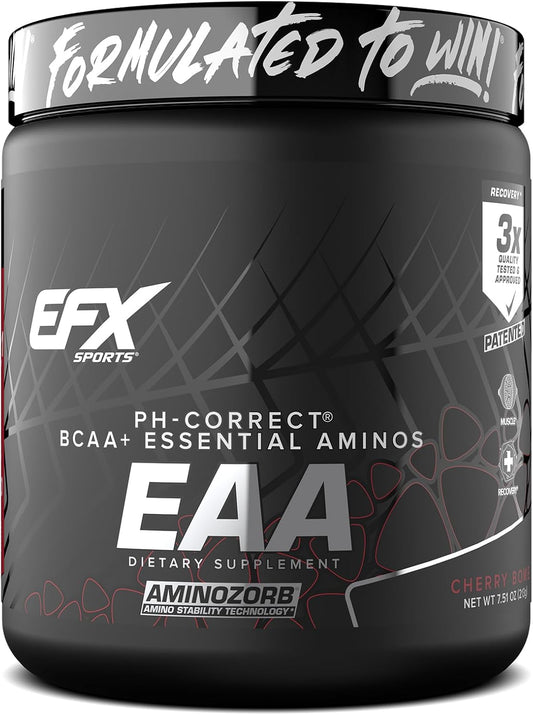 EFX Sports Training Ground EAA Supplement for Energy, Protein Synthesis, and Workout Recovery - 40 Servings, Cherry Bomb Flavor