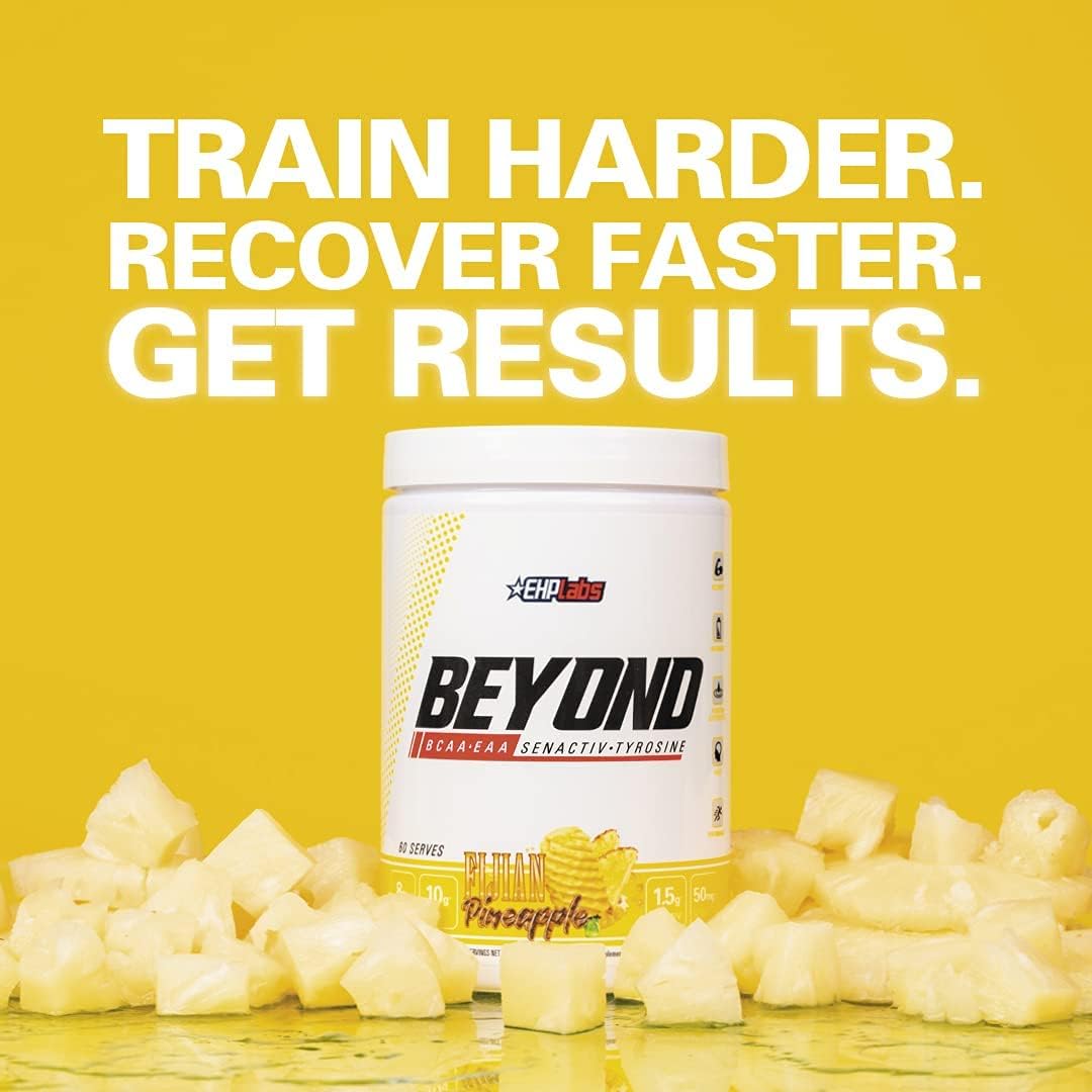 EHP Labs Beyond BCAA Powder - Amino Acids Post Workout Recovery Supplement with Essential EAA - Fijian Pineapple Flavor, 60 Servings