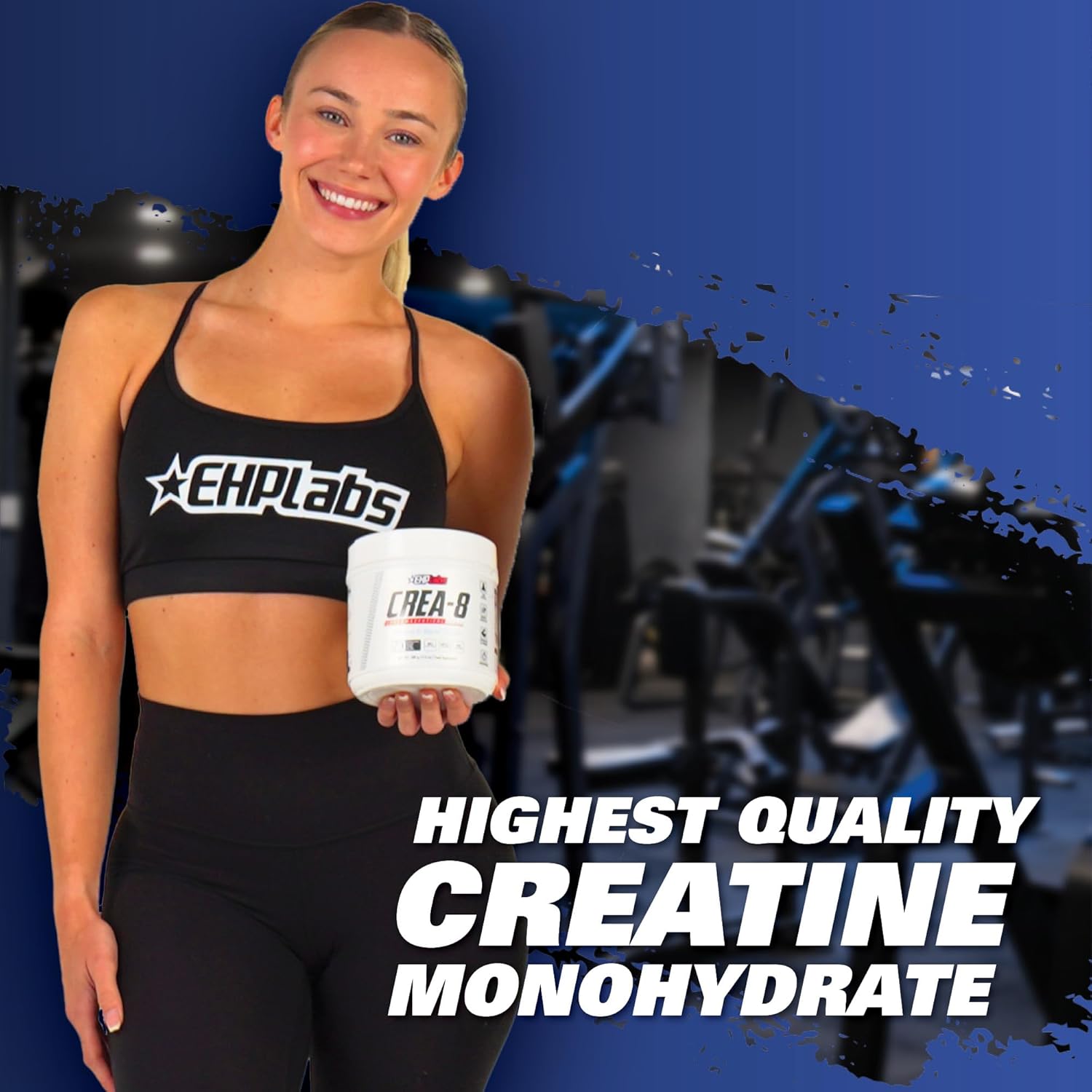 EHP Labs CREA-8 Micronized Creatine Monohydrate Powder - Unflavored, 100 Servings (500g) - Muscle Growth, Strength, Energy, Performance
