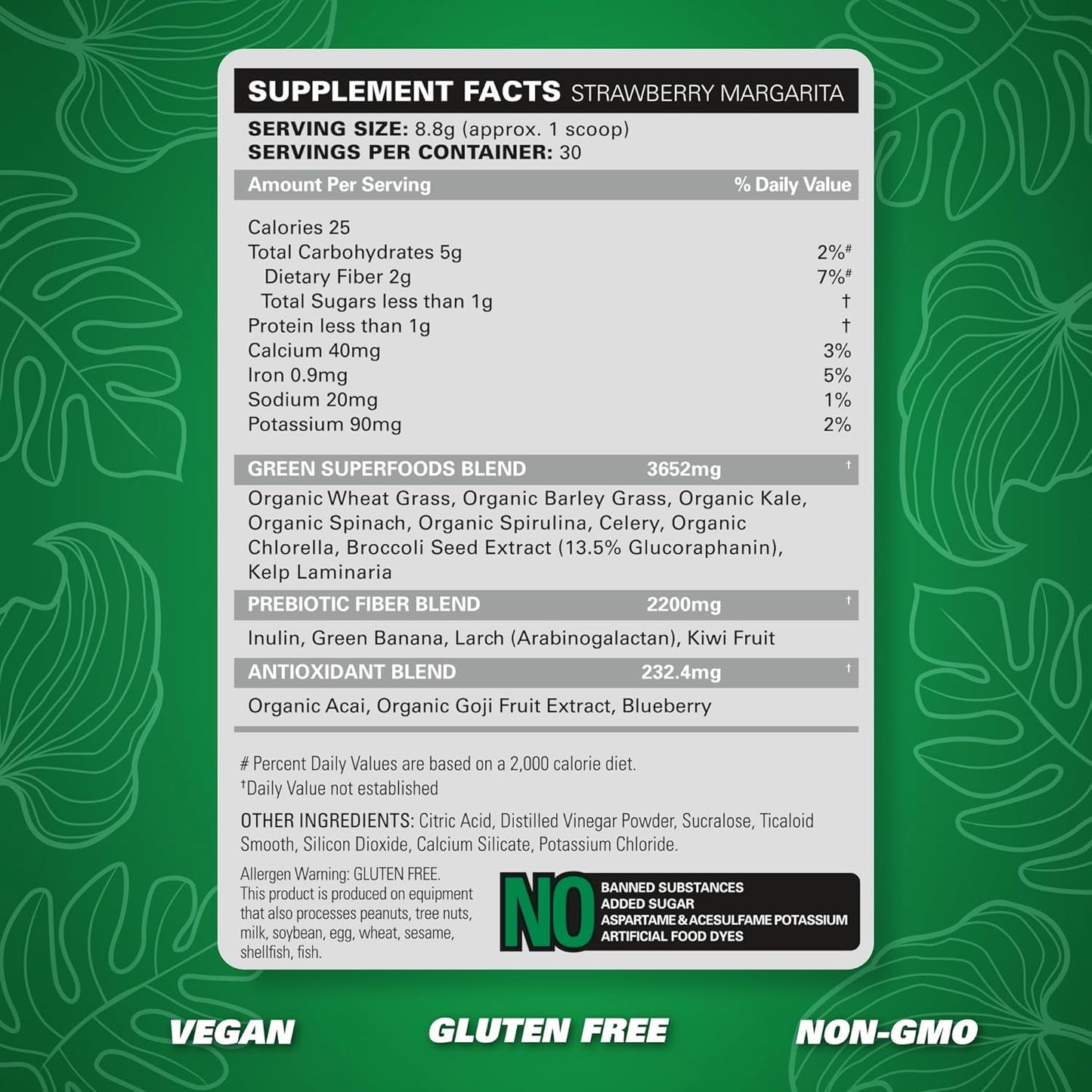 EHP Labs OxyGreens Super Greens Powder - Spirulina & Chlorella Superfood with Prebiotic Fiber & Antioxidants, Immunity Boost - 30 Servings