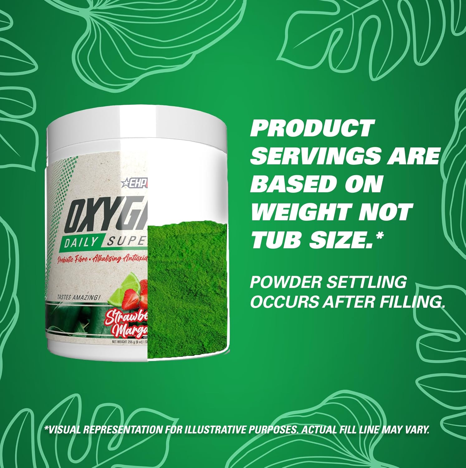 EHP Labs OxyGreens Super Greens Powder - Spirulina & Chlorella Superfood with Prebiotic Fiber & Antioxidants, Immunity Boost - 30 Servings