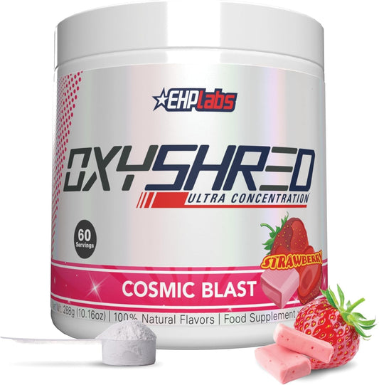 EHP Labs OxyShred Cosmic Blast Pre Workout Powder - Energy Boost Drink with L Glutamine & Acetyl L Carnitine, 60 Servings