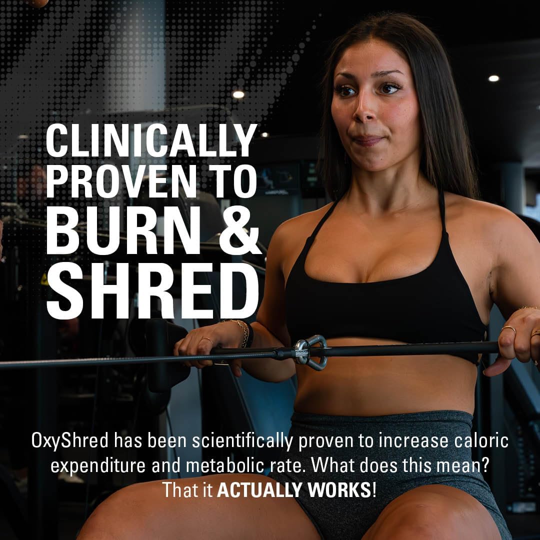 EHP Labs OxyShred Pre Workout Powder - Energy Boost Drink with L Glutamine & Acetyl L Carnitine, Juicy Watermelon Flavor, 60 Servings