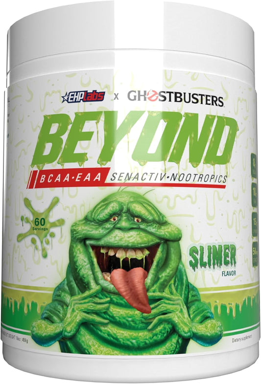 EHP Labs x Ghostbusters Beyond BCAA Powder - Sugar Free Amino Acids Supplement for Muscle Recovery - 60 Servings, Slimer Lime Flavor