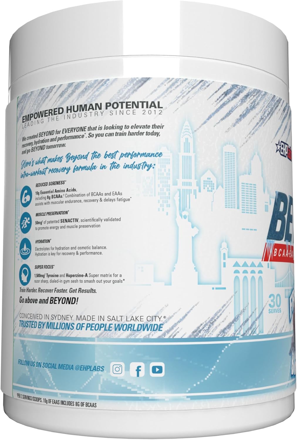 EHP Labs x Ghostbusters Beyond BCAA Powder - Sugar Free Amino Acids Supplement for Muscle Recovery - 60 Servings
