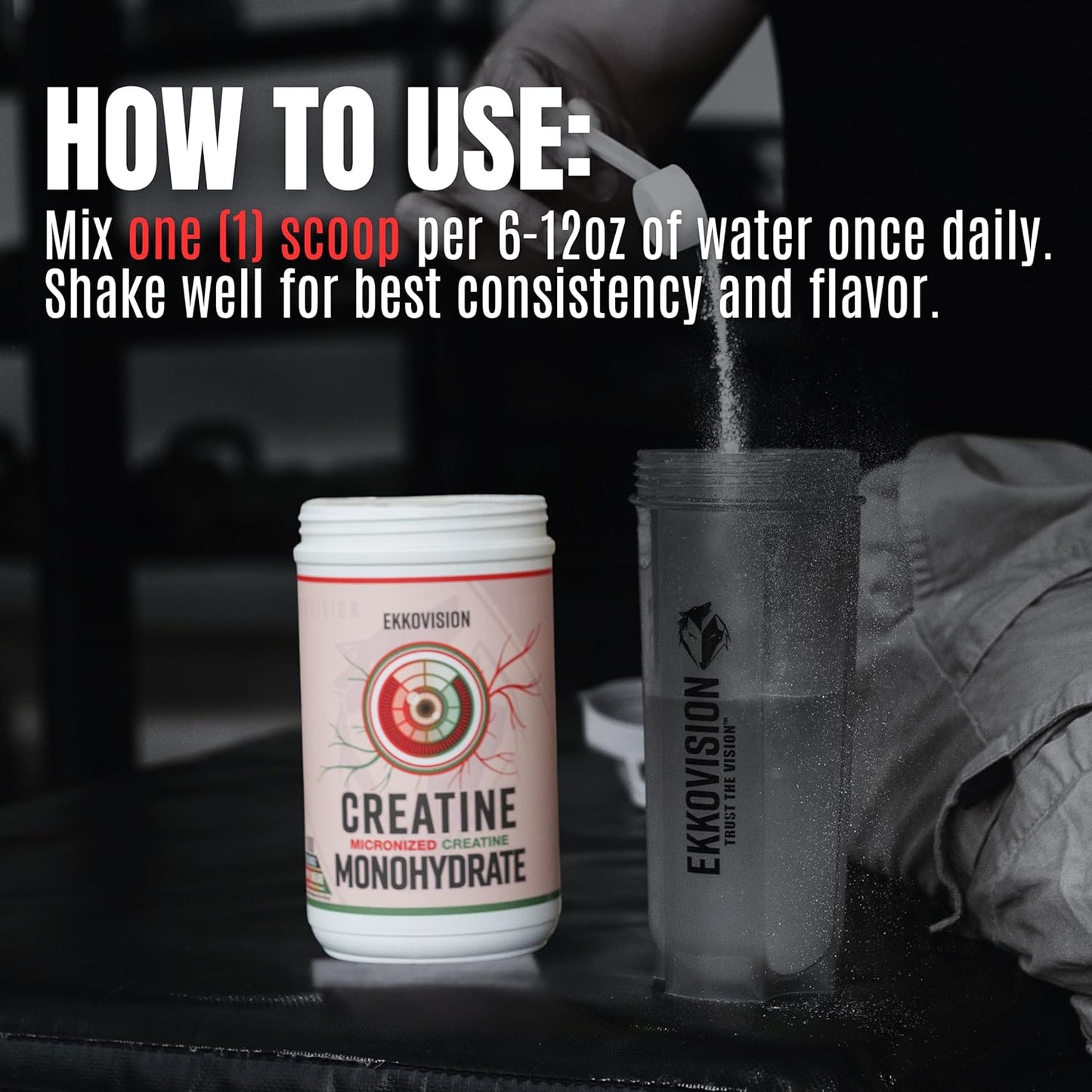 Ekkovision Pink Lemonade Creatine Monohydrate Powder - Pre & Post Workout Supplement for Energy Support - 100 Servings