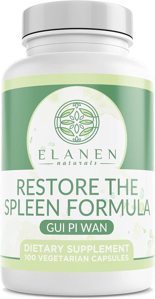 Elanen Naturals GUI Pi Wan Capsules - 3rd Party Tested, Spleen Nourishing Formula for Heart & Mind, 100 Veg Caps