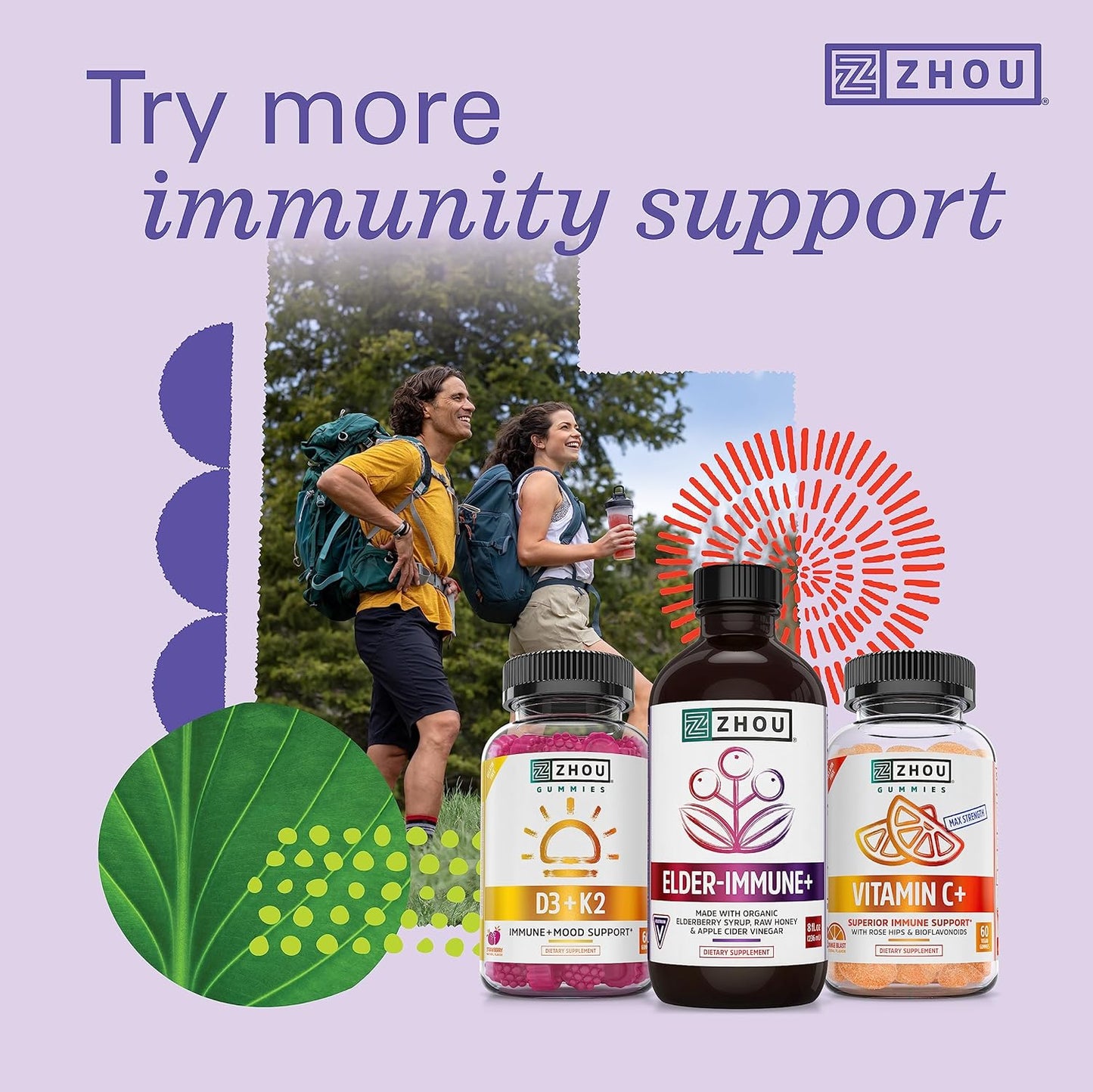 Elder-Mune Sambucus Elderberry Gummies with Zinc and Vitamin C for Kids & Adults - Immune Support, Antioxidants, Vegan & Gluten Free - 30 Servings, 60 Gummies