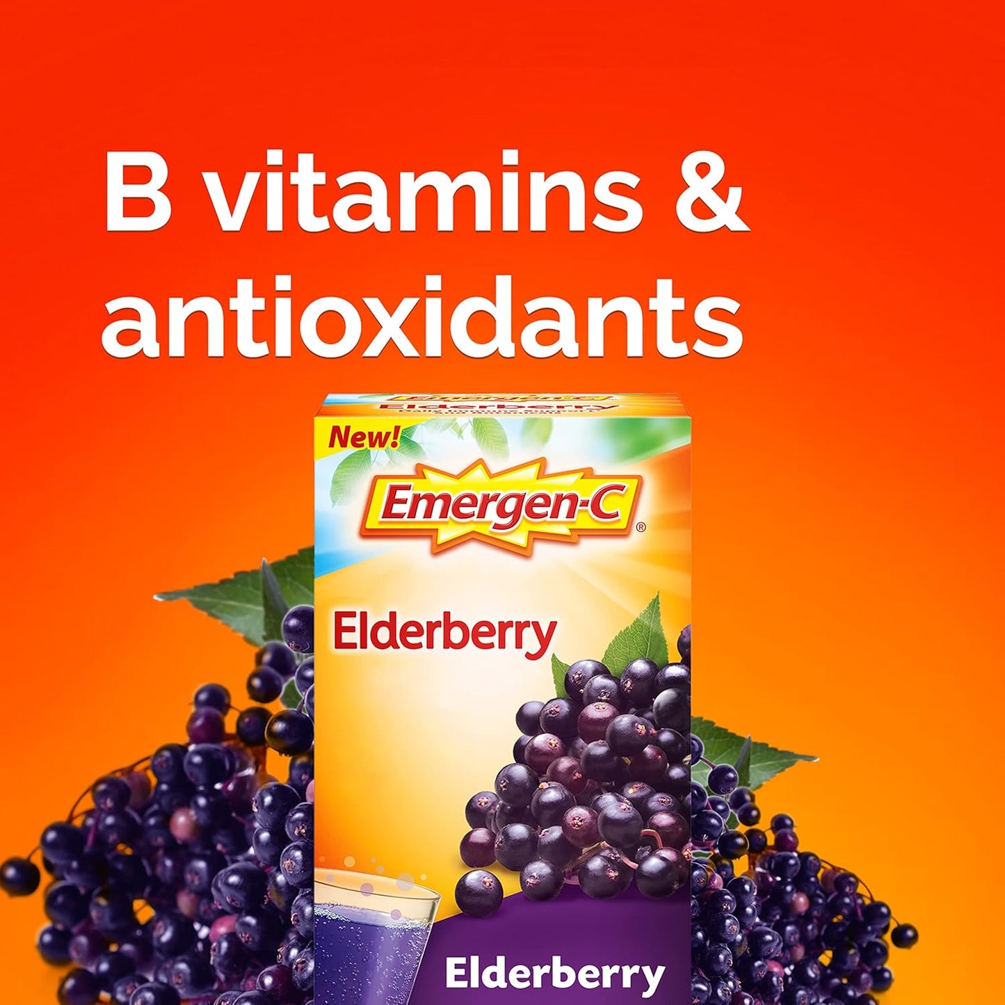 Elderberry Immune Support Fizzy Drink Mix with High Potency Vitamin C - 18 Count