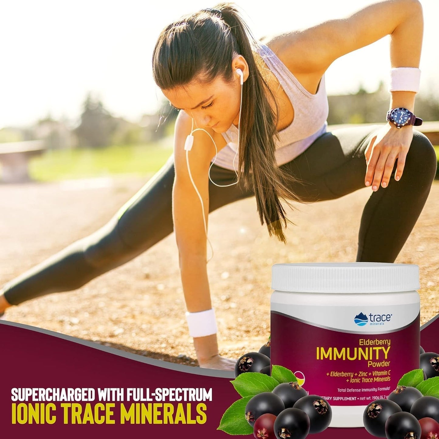 Elderberry Immunity Drink with Trace Minerals - Antioxidant Support for Heart Health - Lemon Berry Flavor, 6.7 oz