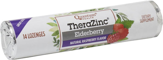 Elderberry Raspberry Lozenges with Zinc Gluconate for Immune Support, 14 Count