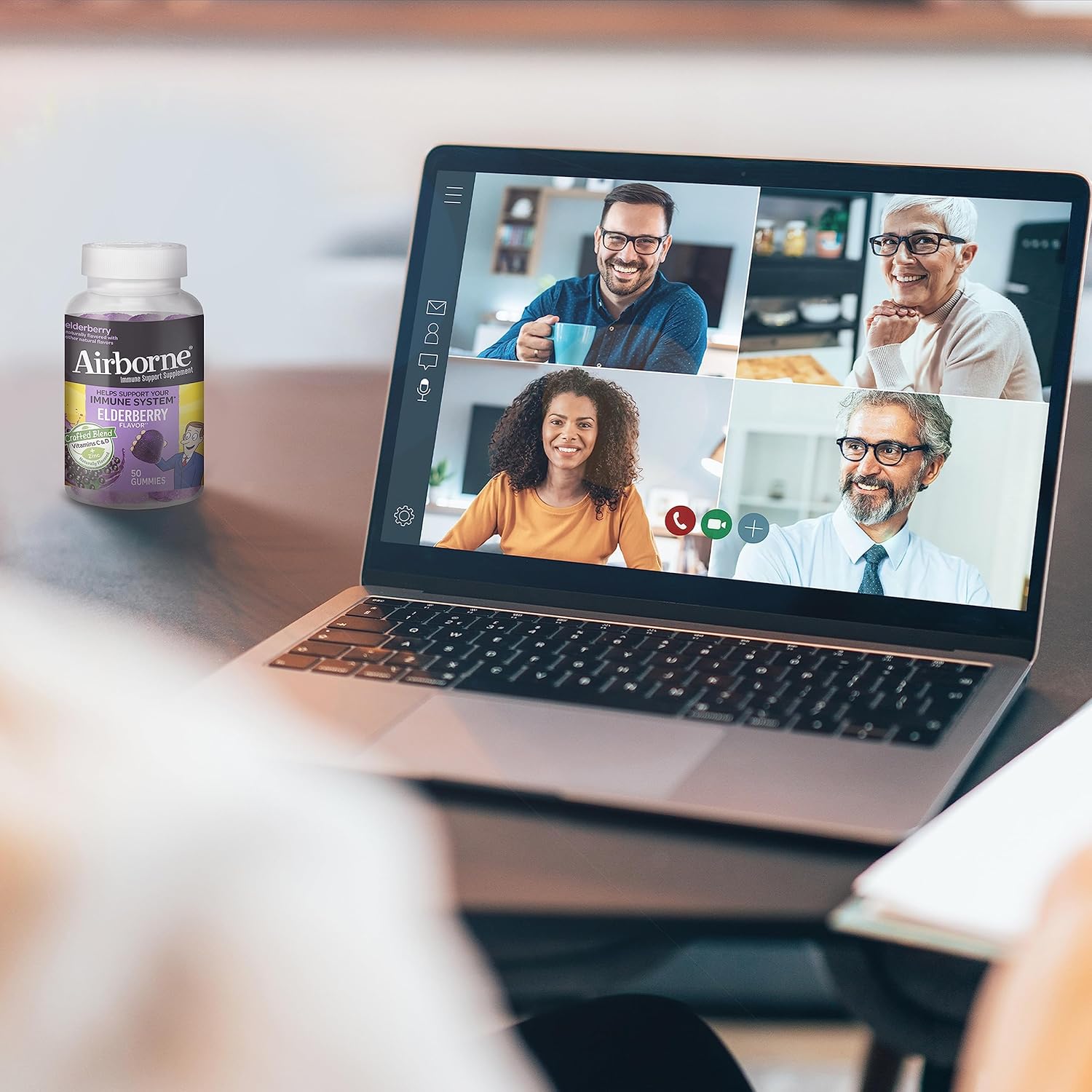 Elderberry + Zinc Immune Support Gummies for Adults - Vitamin C, D, E Antioxidants - 50 Count, Elderberry Flavor