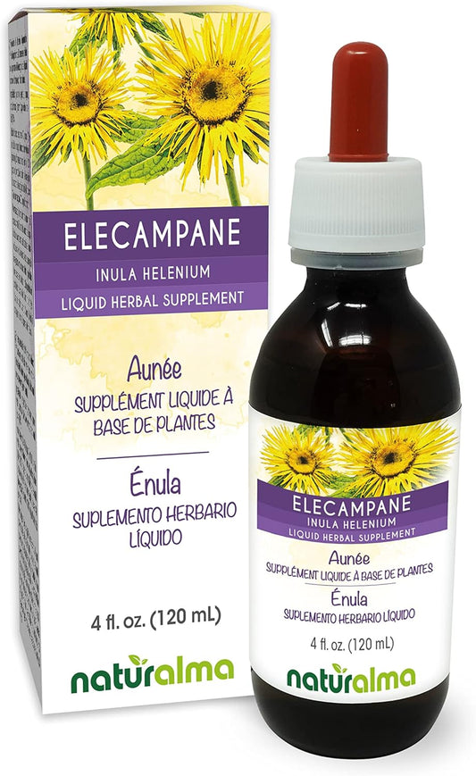 Elecampane Root Alcohol-Free Tincture - 4 fl oz Liquid Extract Drops - Vegan Herbal Supplement
