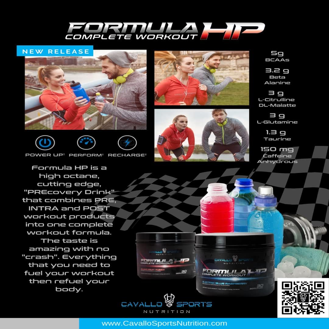 Electric Blue Raspberry Cavallo Sports Nutrition Formula HP for Complete Workouts