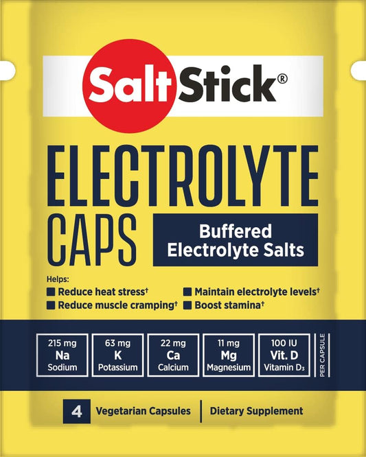 Electrolyte Capsules for Running and Hydration - Salt Pills with Magnesium, Potassium, Vitamin D3 - Leg Cramps Relief and Sports Recovery - 24 Packets, 4 Capsules/Packet